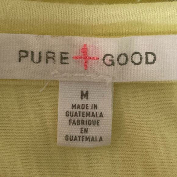 Anthropologie Pure + Good Yellow Twist Knot Front Sz Medium Closet Staple Summer - Picture 5 of 6